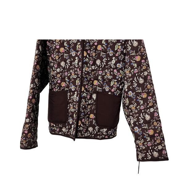 BAGATELLE COLLECTION WOMENS SIZE XLARGE FLORAL COTTON QUILTED JACKET BROWN NEW - Picture 8 of 15